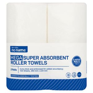 No Name White Mega Roller Towel 2 Pack